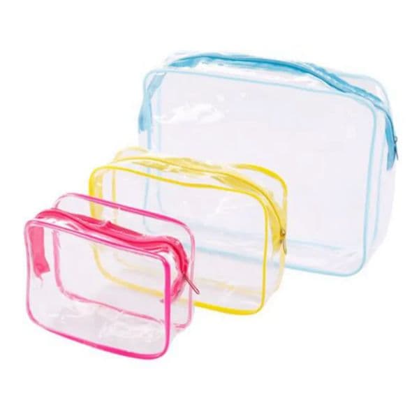 Party Favor PVC Transparent Cosmetic Bag Portable Zipper Bath Wash Clear Makeup Bags Women Travel Organizer Party Supplies C466