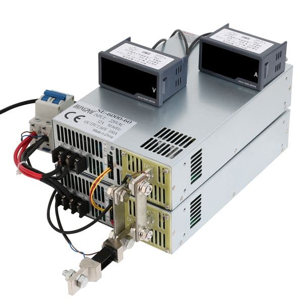 HONGPOE 6000W 100A 60V power supply 60V 0-60v Adjustable power AC-DC High-Power PSU 0-5V analog signal control SE-6000-60 110VAC/220VAC Input