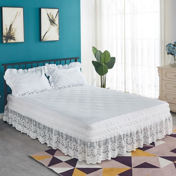 Bed Skirt Elastic belt bedding Princess lace bedding Elastic bedding No surface bedding Decorative sofa light 230410