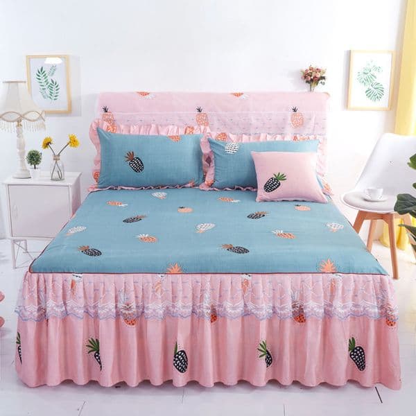 Bed Skirt Bedroom non slip mattress cover ski bed double decker bed floral home bed sandals elegant lace decoration 230410