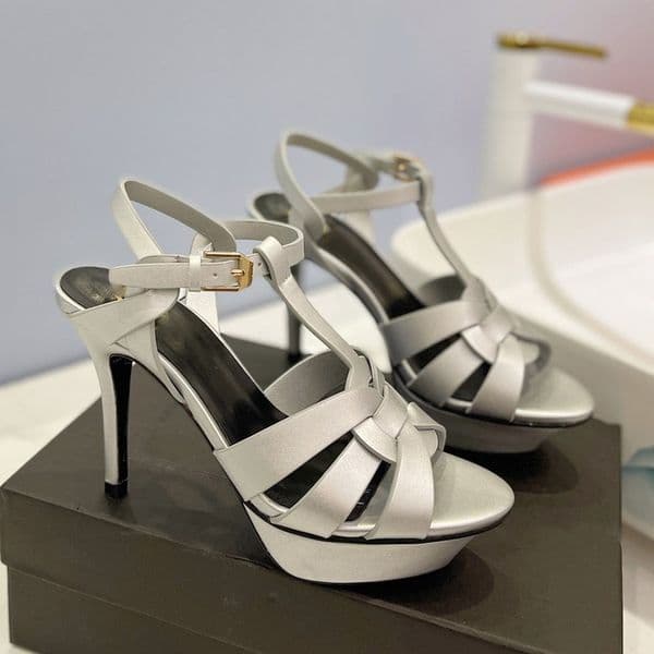Tribute Woven platform pumps Sandals heeled stilletto heels open-toe shoes women's luxury designers Leather outsole evening dress shoes 10.5cm factory footwear