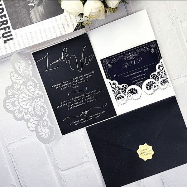 Greeting Cards 10 pieceslot Laser Cut Floral White TriFold Wedding Invitations Quinceanera XV Birthday With Thank You Card IC153 230411z