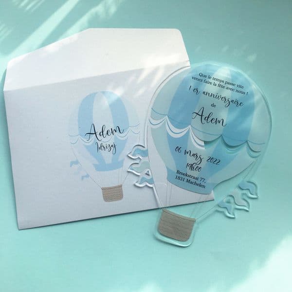 Greeting Cards Unique Beautiful Baby Birthday Invitation White Envelop with Printing Laser Cut air Custom Baptism Card 230411