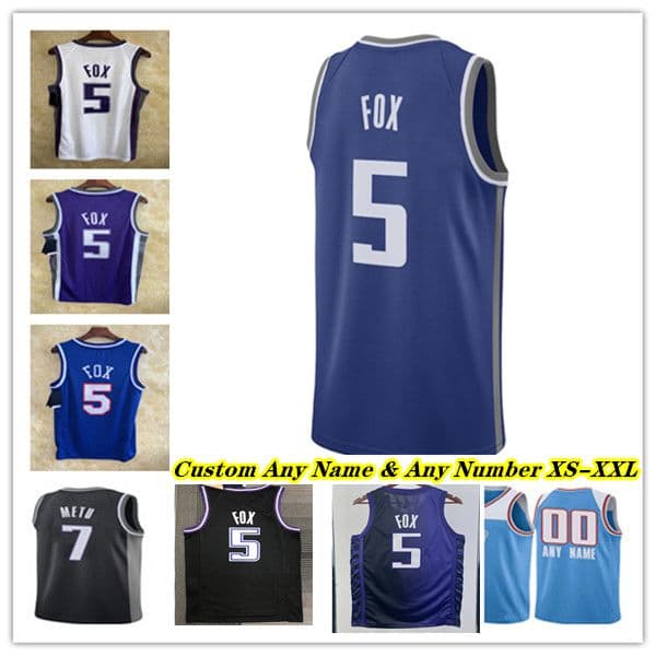 Printed De'Aaron Fox Basketball Jersey Domantas Sabonis Malik Monk Keegan Murray Harrison Barnes Kevin Huerter JaVale McGee Jason Williams Webber KING City Edition