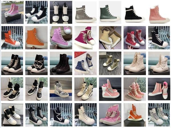 Sneakers RO High Top Lace Up Side Slippers Zip Leather Casual Shoes Designer Sneakers 19864