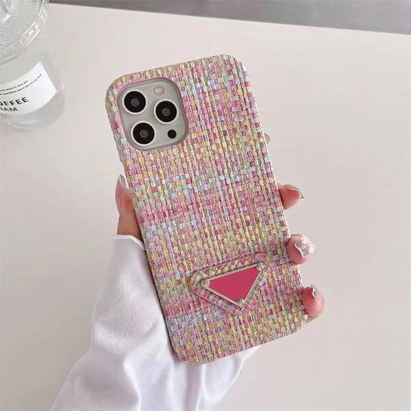 Sleek Durable Weave Phone Case for Phone Air Pro 16e Mini 8 Luxury Leather Velvet Lining Back Cover Fundas Coque R251211