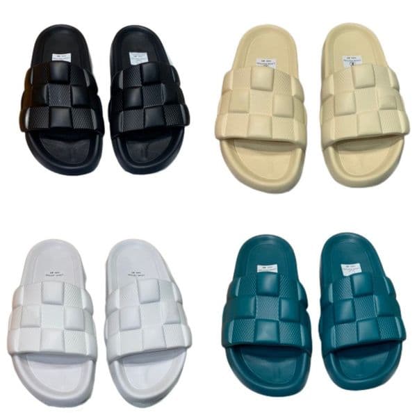 New Fashion Slippers Designer Top Sandals Leather High Heel Beach Shoes Outdoor Non slip One letter Triangle Flat Bottom Rubber Jelly Color 36-42
