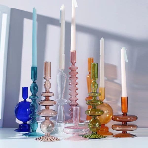 Taper Glass Candle Holder Pillar or Candlesticks Holder Wedding Table Centerpieces Flower Vase Nordic Home Decoration Y260604+1