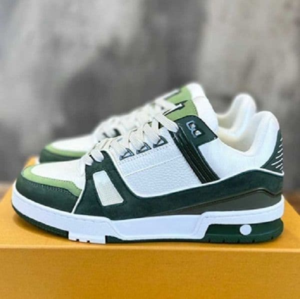 2024 Designers Men Women Shoes Chunky Skate Sneakers Mesh Calfskin Leather Suede Rubber Outsole Casual Shoes Double Laces Size 35-46 With Box