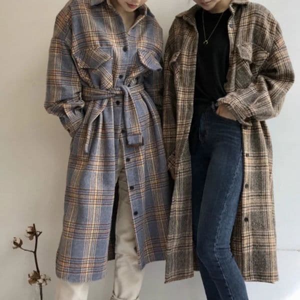 Women's Wool Blends Women's Winter Long Coat Elegant Checked Jacket Oversized Wool Checked Coat Long Sleeve Jacket Retro Autumn Jacket Camel Coat 231114