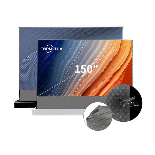 150 inch Electric Floor Rising Screen CLR Ambient Light Rejecting 8K ALR micro perforated Projection Screen for long throw Projector