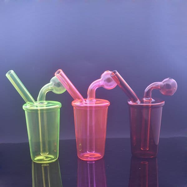 Hot Selling Hookah Bubbler Hand Smoking Pipe Coffee Cup Shape Oil Burner Bong for Water Bongs Ash Catcher Smoking Accessories Cheapest