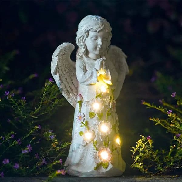 2026 New New Garden Decorations Solar Light Outdoor Colour Changing Lights Decoration Waterproof Resin Angel Figurine LED For Patio Yard Law