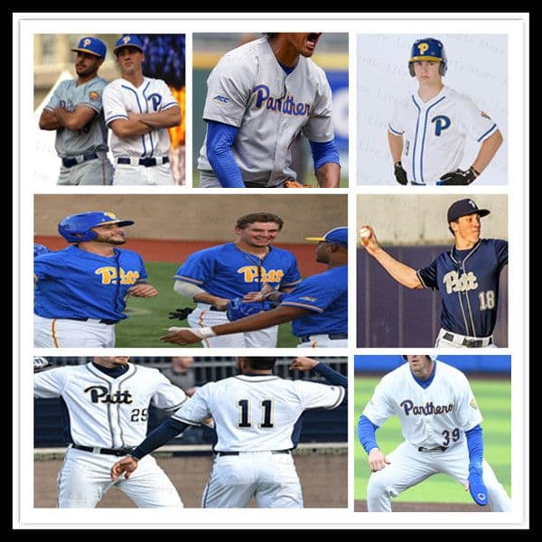 Custom Pittsburgh Pitt College Baseball Jersey Johnny Long III Matthew Fernandez Kyle Mosley Noah Martinez Jack Anderson AJ Nessler CJ Funk Sky Duff Justin Acal