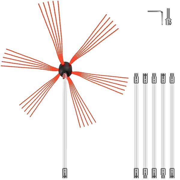 Brushes VEVOR Chimney Sweep Kit 39in Nylon Rods and Brush Head Electric Drill Drive Sweeping Cleaning Tool for Fireplace 230414