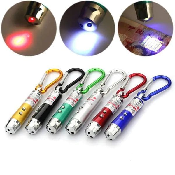 3 In 1 Red Laser Pen 1MW 650nm Continuous Wave Mini Led Flashlight Beam Light Pointer Teaching Cat Training Laser Pen ZZ