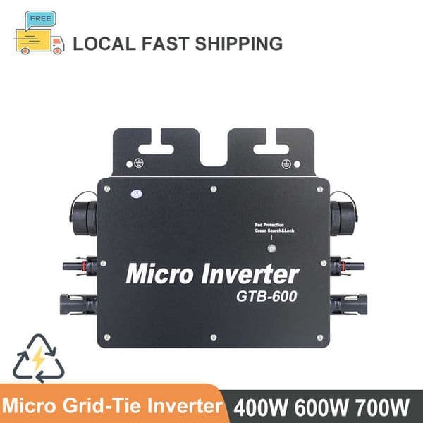 Grid-Tie 400W 600W 700W MPPT Pure Sine Wave Inverter DC 220V IP65 Waterproof Support WiFi Connection Fit Solar Power System