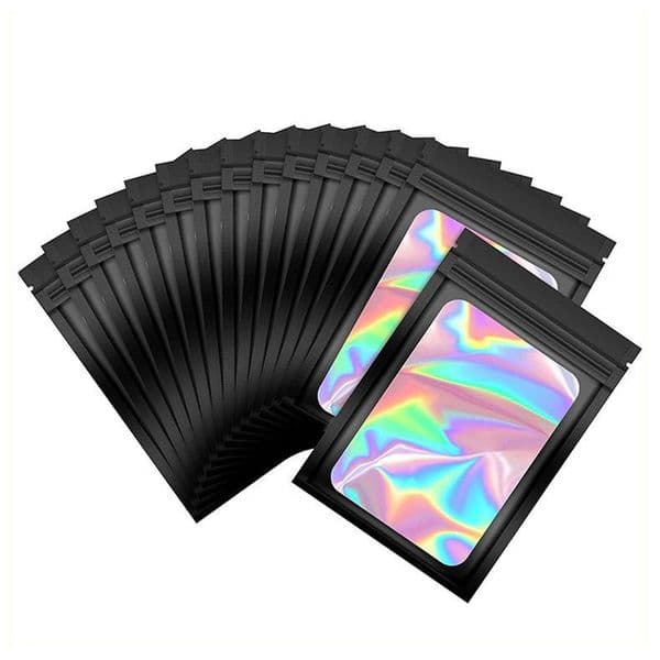 Thicken Storage Bags Holographic Laser Color Plastic Pouch For DIY Jewelry Retail Storage Pouch Self seal Bag No Hole LX4701
