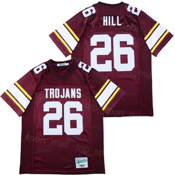 High School Football 26 Tyreek Hill Jersey Paradise Valley Trojans Mens Purple Team Color Moive College Breathable Embroidery For Sport Fans University Retro