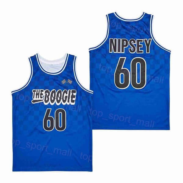 Movie Basketball Film The 60 Nipsey Jersey Boogie Tournament HipHop High School Breathable Team Blue HipHop For Sport Fans Pure Cotton College Retro Summer Shirt