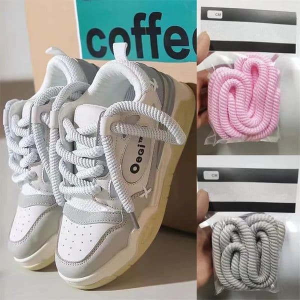 Shoe Parts Accessories Bold 1 cm thread Round Shoelaces Canvas White Shoes lace Men Fshion INS Casual Sports Skateboard Bread 231120