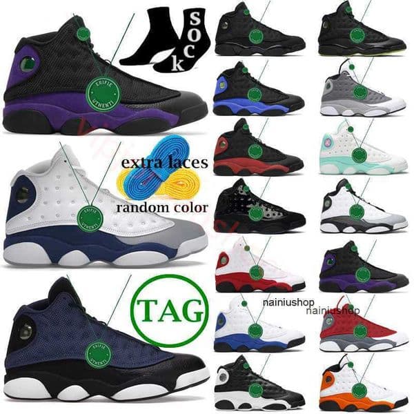 2026 Casual Shoes for Mens air jumpans 13s Trainer Sports Sneakers University Blue Obsidian Flint Lucky Green Court Purple Black Cat 2022