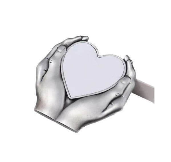 Sublimation Heart With Hand Necklaces Pendants Decorations Blanks DIY Car Heat Press Rearview Mirror Decoration Hanging Colgantes De Corazon Por Sublimacion