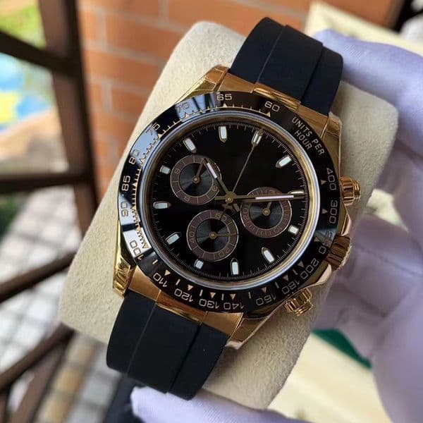 Watch for mans designer luxury watches high quality watch Ceramic ring automatic gold Stainless steel case rubber strap waterproof sapphire glass the wristwatch