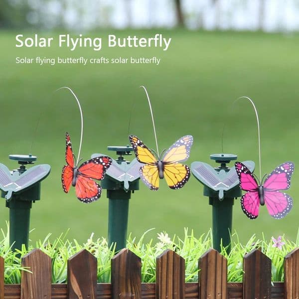 Garden Decorations 3pcs Solar Powered Dancing Flying Butterflies Lawn Fluttering Butterfly Hummingbird For Outdoor Garden Landscape Decoration 231122