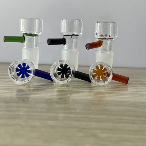 2025 new Herb Slide Glass Bowls Mm With Flower Snowflake Filter Bowl For Bongs And Ash Catcher Glass Smoking Bowl