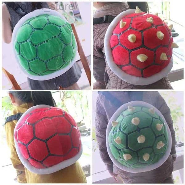 stuff animal Game And Toy Backpacks Style Anime Super Koopa Schoolbag Turtle Shell Green Bowser Plush Toys Backpack Birthday Gift For Children Free Shipping