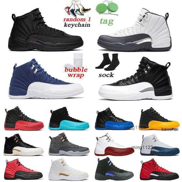 2026 Shoes 12s men basketball shoes Indigo University Gold Flu Game Dark Grey mens trainer sports sneakers size 7-13