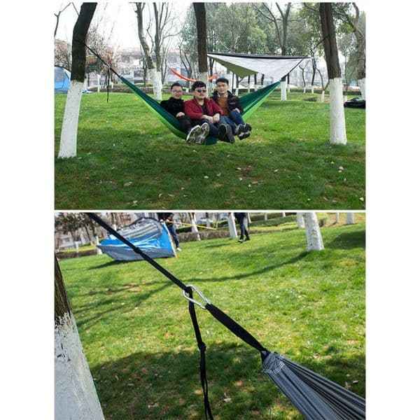 106*55 Inch Outdoor Parachute Hammock Foldable Camping Swing Hanging Bed Nylon Cloth Hammocks With Ropes Carabiners Hamaca De Tela De Paracaidas Al Aire Libre
