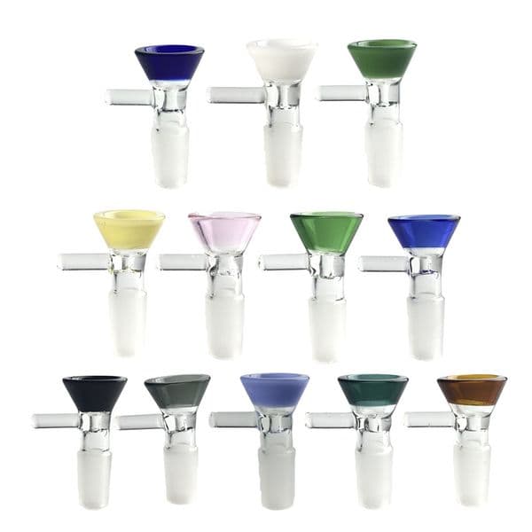 14mm 18mm Male Glass Bowl Clear Colorful Thick Glass Water Pipes with Green Blue Pink Black Forsted Joint Bong Bowls for Water Smoking Pipes