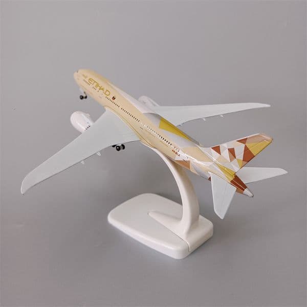 Aircraft Modle 20cm Alloy Metal Air ETIHAD Boeing 787 B787 Airlines Airplane Model Diecast Air Plane Model Aircraft w Wheels Landing Gears 230426