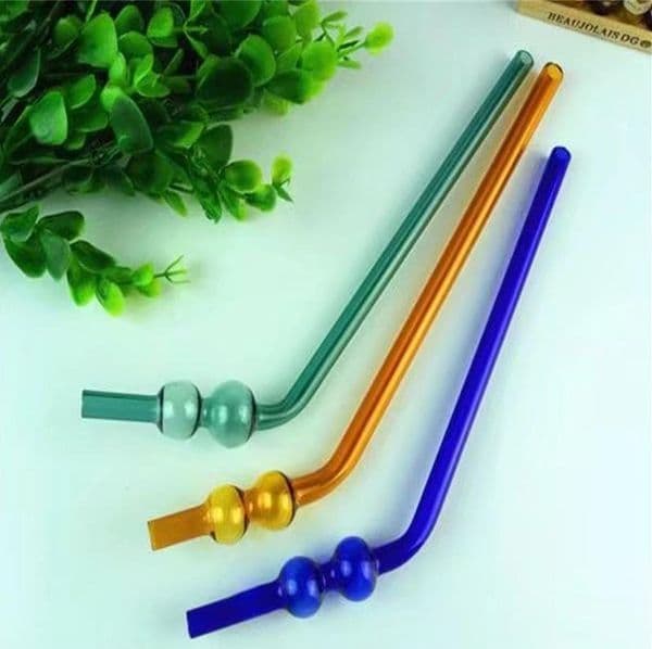 Glass Pipes Smoking Manufacture Hand-blown hookah Colored gourd glass straw