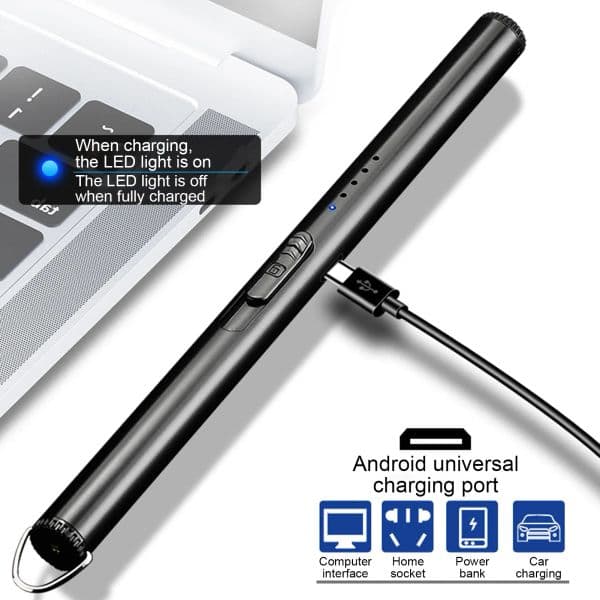 2026 New Aromatherapy USB Electric Rechargeable Long Kitchen Lighter For Stove Windproof LED Plasma Arc Flameless Candle Unusual Lighters Free Shipping