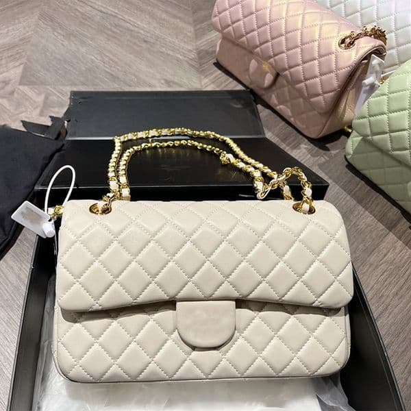 Classic Designer Bag Women High Quality Gold Chain Shoulder Leather 25cm Double Flap Fashion Crossbody Tote Purses Handbag Ladies Luxury Handbags