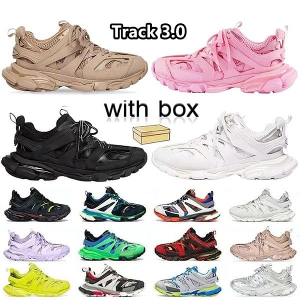 2023 Track 3.0 Casual Shoes Designer Mens Women Platform Sneakers Luxe Vintage Tracks Runners Tess.s. Gomma Leather Walking Trainers With Box