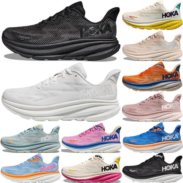 Hoka Bondi 8 Clifton 9 Athletic Shoes Runner Hokas Carbon x2 Triple Black White Light Blue Outdoor Sports Designer Trainers Lifestyle Shock Absorption 36-45