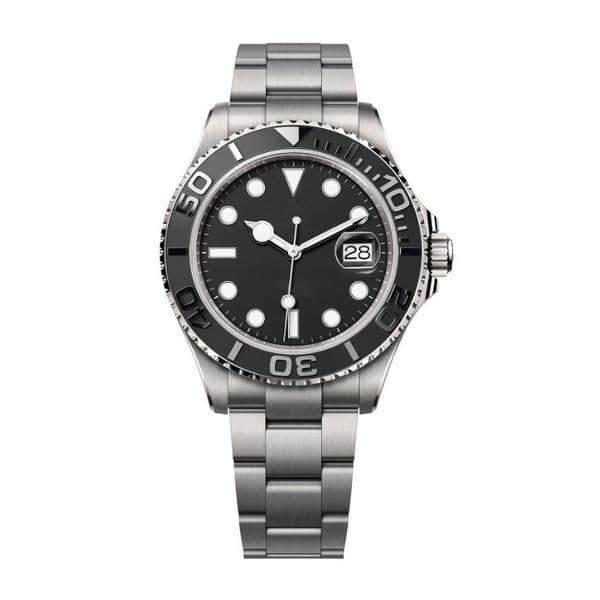 News Men's Upgraded Master Series Watch Black Dial Ceramic Bezel Stainless Steel Solid Solid Bracelet Automatic Movement Watches Wristwatch