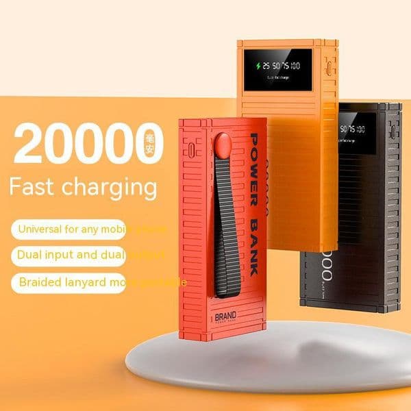 2023 new Container Power Bank 20000/50000mAh built in 4 cables type c USB PD 20W For Xiaomi Power Bank Fast Charging