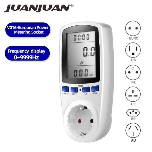 Energy Meters Digital Voltage Volt Wattmeter Power Analyzer Electronic Automatic Switch US EU UK AU Plug 230428