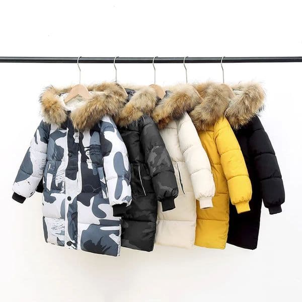 Down Coat Kids Thicken Warm Down Coat Boys Winter Real Fur Hooded Long Parkas Girls Cotton Down Jackets Outerwears Teen Children Clothing 231129
