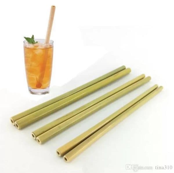 Barware Drinking Straws bamboo 23cm reusable straw eco-friendly beverages straws cleaner brush bar drinking tools party supplies 4935
