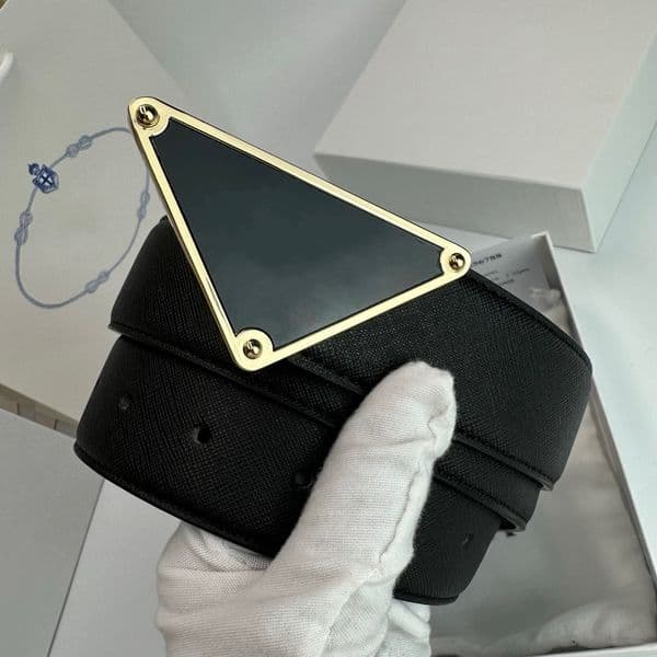 Mens mens gold Triangle buckle fashion classic genuine leather 40MM AAA belts for women designer belt