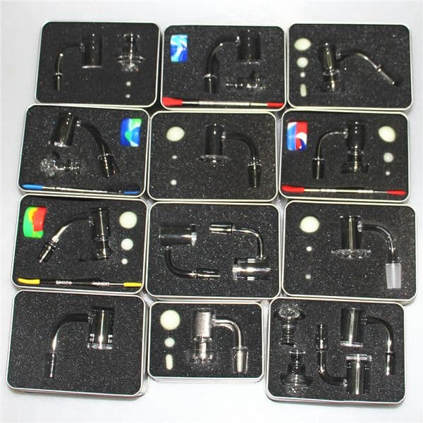 Quartz Banger Nails 10mm 14mm Male Joint Seamless Fully Weld smoking banger nail Terp Slurper Beveled Edge Blender Spin Quartz Nail bangers