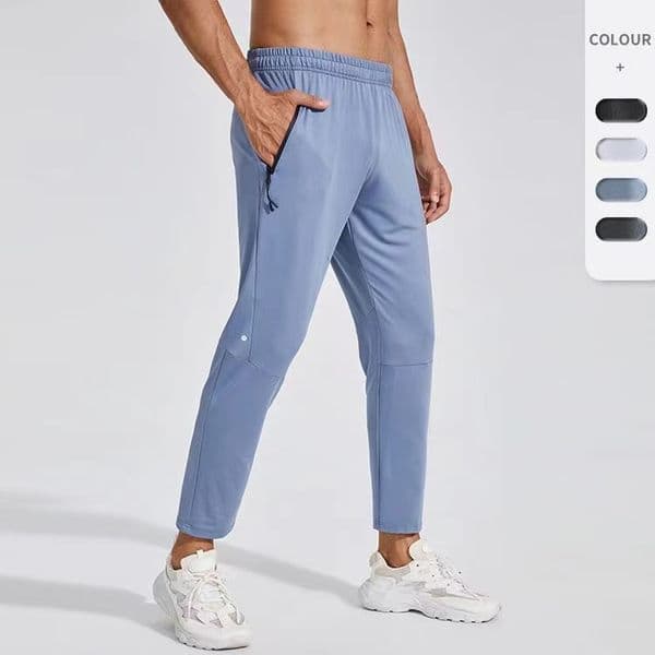 Men's Jogger Long Pants Sport Yoga Outfit Quick Dry Drawstring Gym Pockets Sweatpants Trousers Mens Casual Elastic Waist fitness 4 Colors