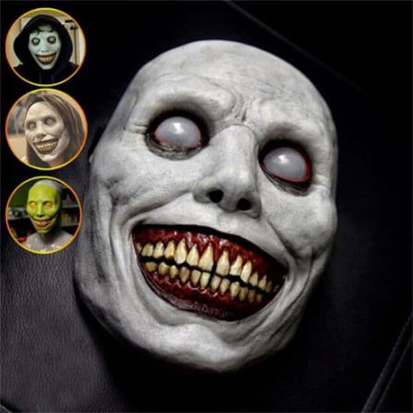 Party Masks Halloween Horror White Green Face Exorcist Smile Latex Clown Cosplay Cosplaying Props 230206