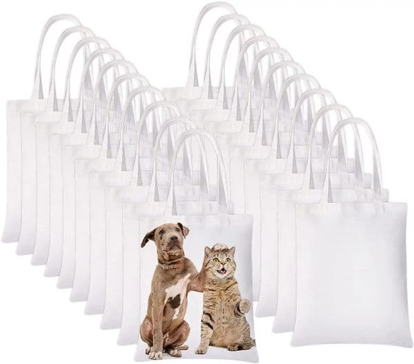 White Sublimation Tote Bags Favor Blank Canvas Grocery Bags for Decorating and DIY Crafting DHL New
